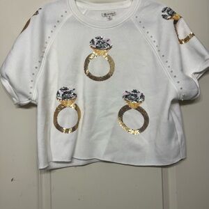 Versona White Sequin Ring Sweatshirt